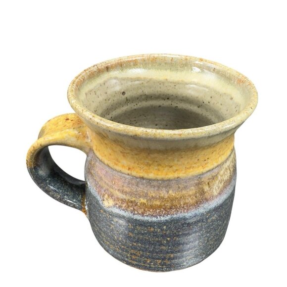 Hand Made Pottery Stoneware Coffee Mug Cup Set 4 Mugs Cups Primitive Signed VTG - Picture 3 of 16
